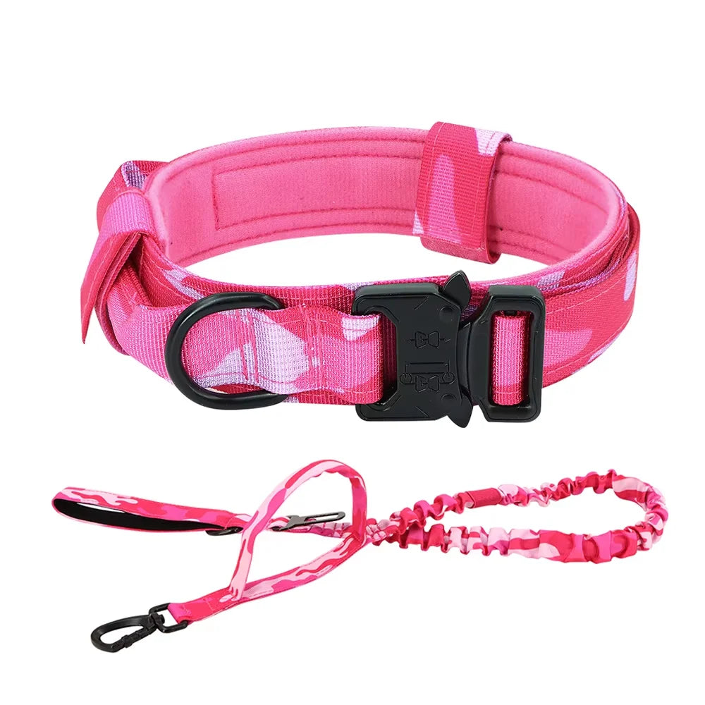 Dog Training Collar Adjustable Tactical Dog Collar And Leash Set Control Handle Pet Lead Collar For Small Big Dogs