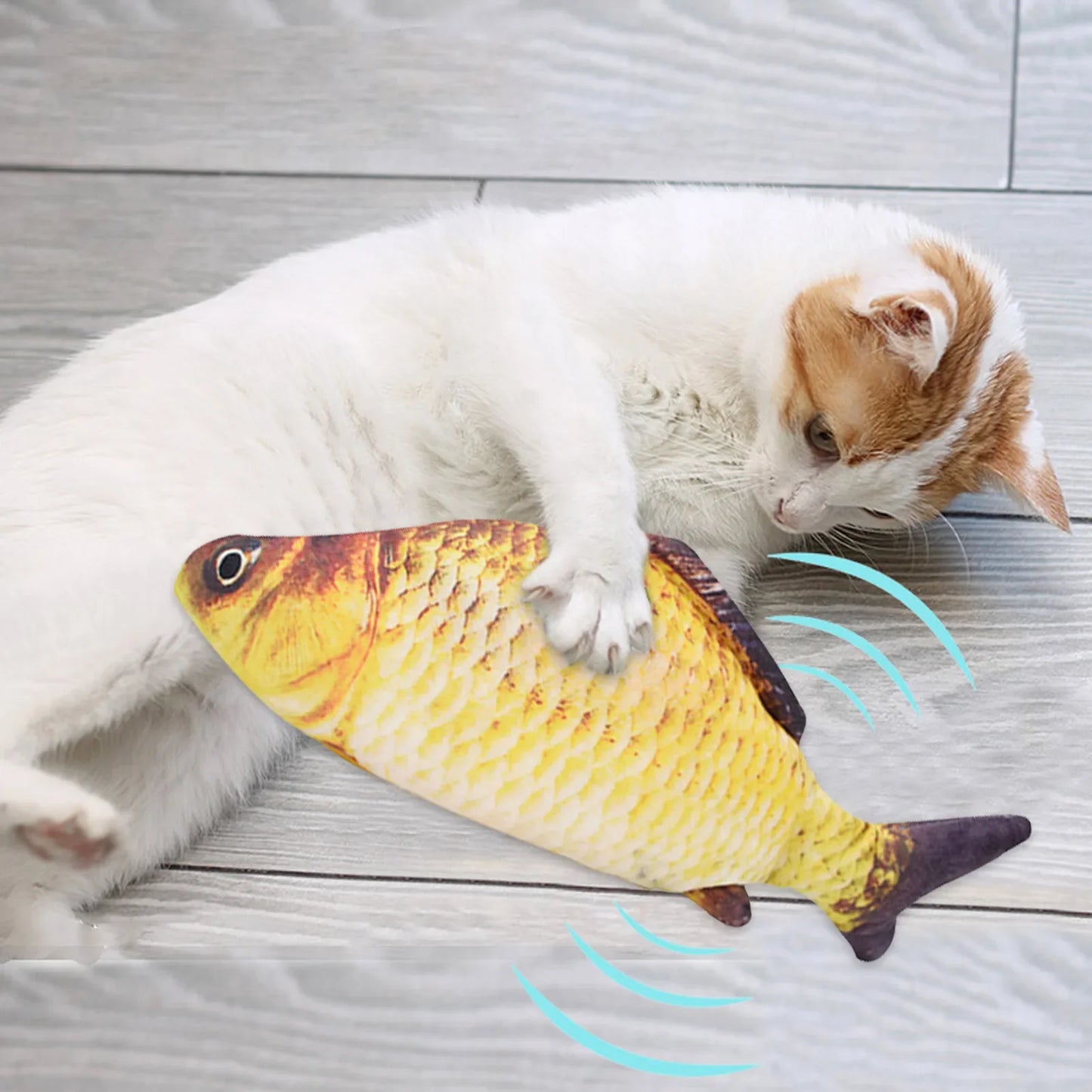 USB Rechargeable Floppy Fish Cat Toy, Interactive Realistic Fish For Cats