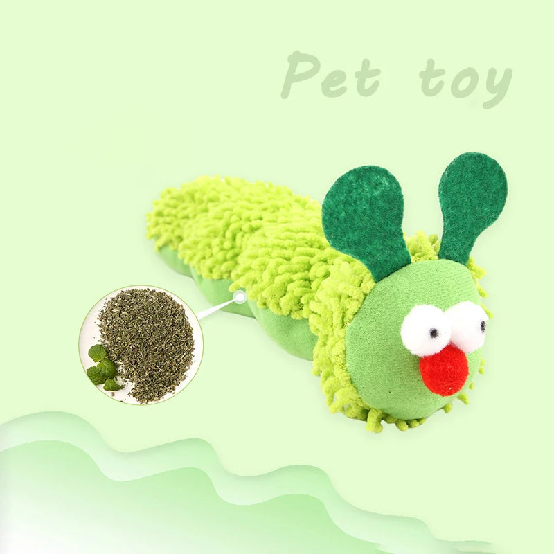 Caterpillar Cat Chew Toy With Catnip And Silvervine For Cats