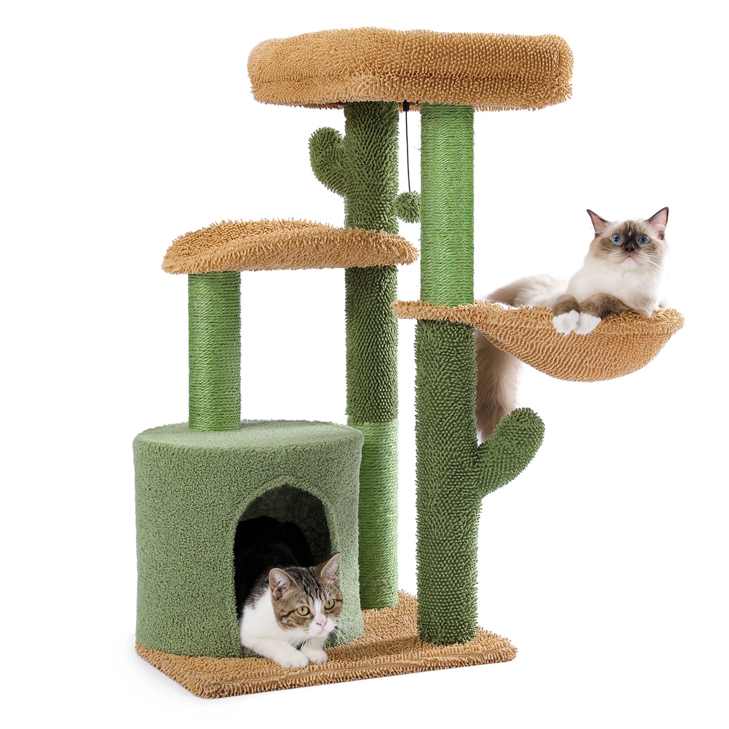 PAWZ Road Cat Tree Cactus Tower With Condo Nest Scratching Post