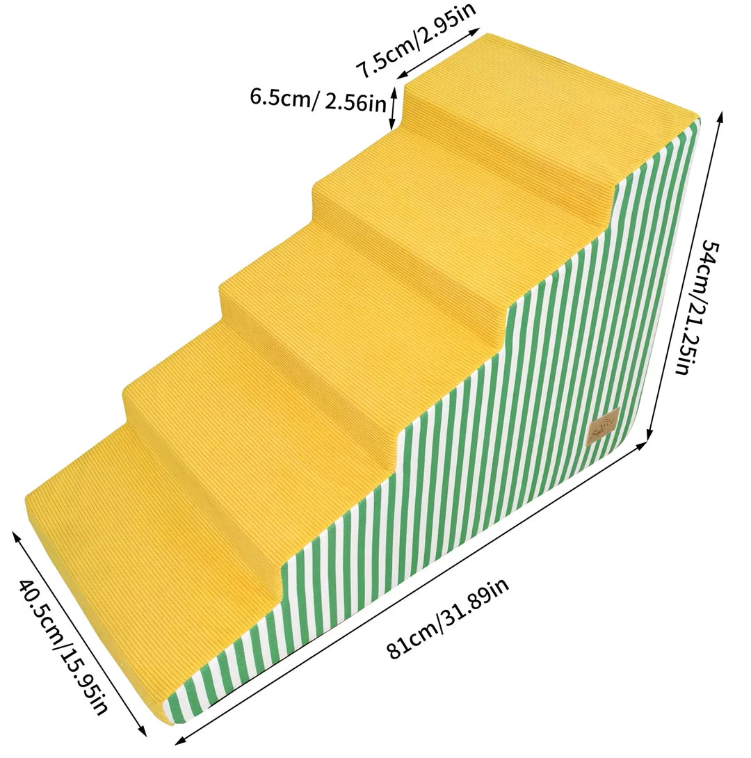 Bright Pet Stairs for Dogs High-Density Foam Gentle Slope Access Ramp 3/4/5 Steps Safe Dog Ramp for Pet Accessibility