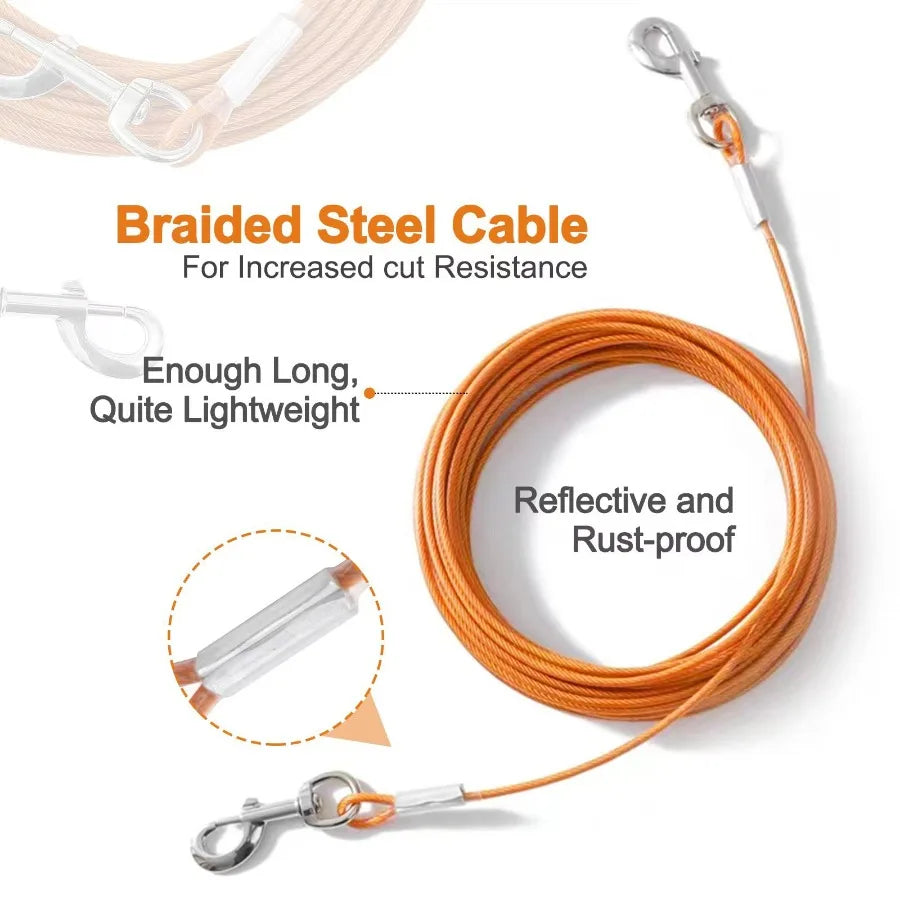Extension Steel Wire Rope Dog Chain For Anti Bite Pet Traction