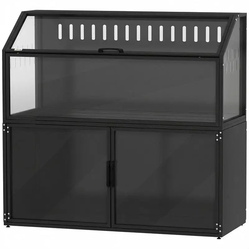 Hamster Cage With Storage Cabinet And Easy View Acrylic Panels Openable Top
