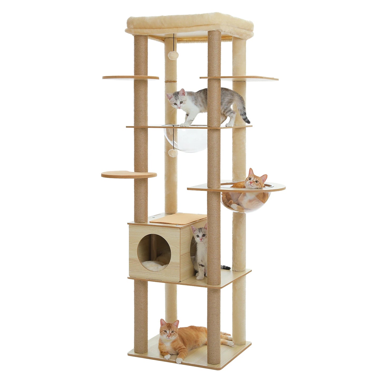 PAWZ Ro Multi Level Cat Tree Indoor Wood Tower Posts