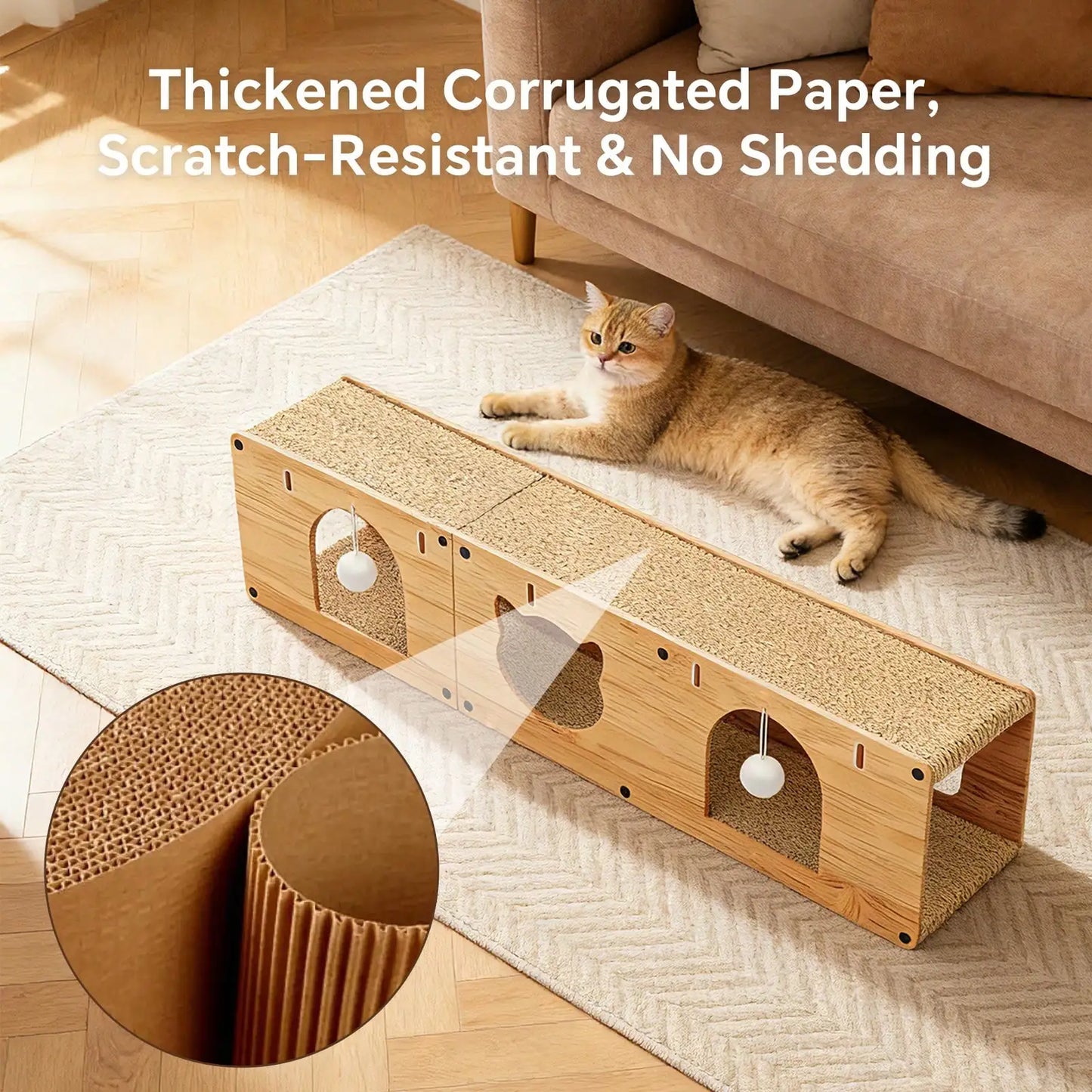 Cardboard Cat Scratcher House,  Corrugated Cat Scratcher For Indoor Cats, Extra Large Scratching Board Pad