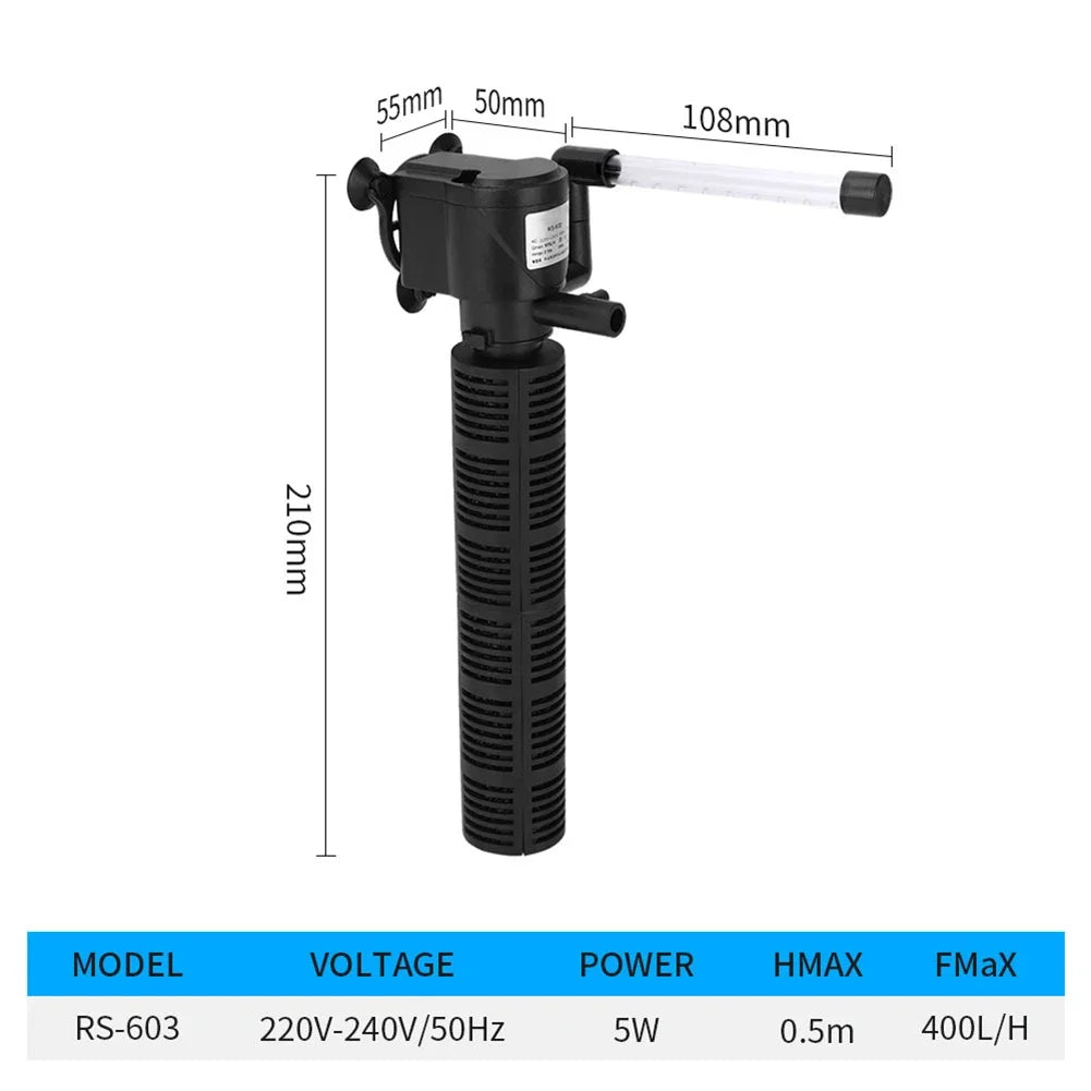 Shunmaii 3 In 1 Silent Aquarium Aeration Pump And Filter