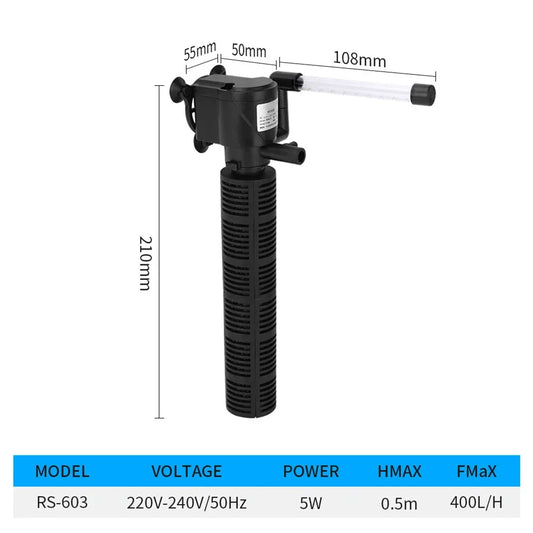 Shunmaii 3 In 1 Silent Aquarium Aeration Pump And Filter