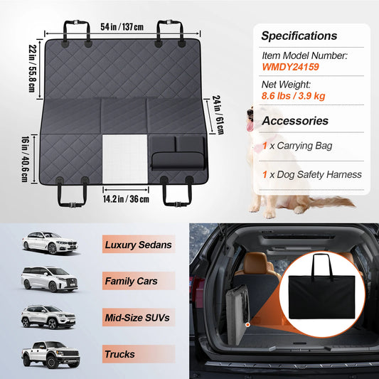 SucceBuy Back Seat Extender For Dogs Waterproof Car Hammock