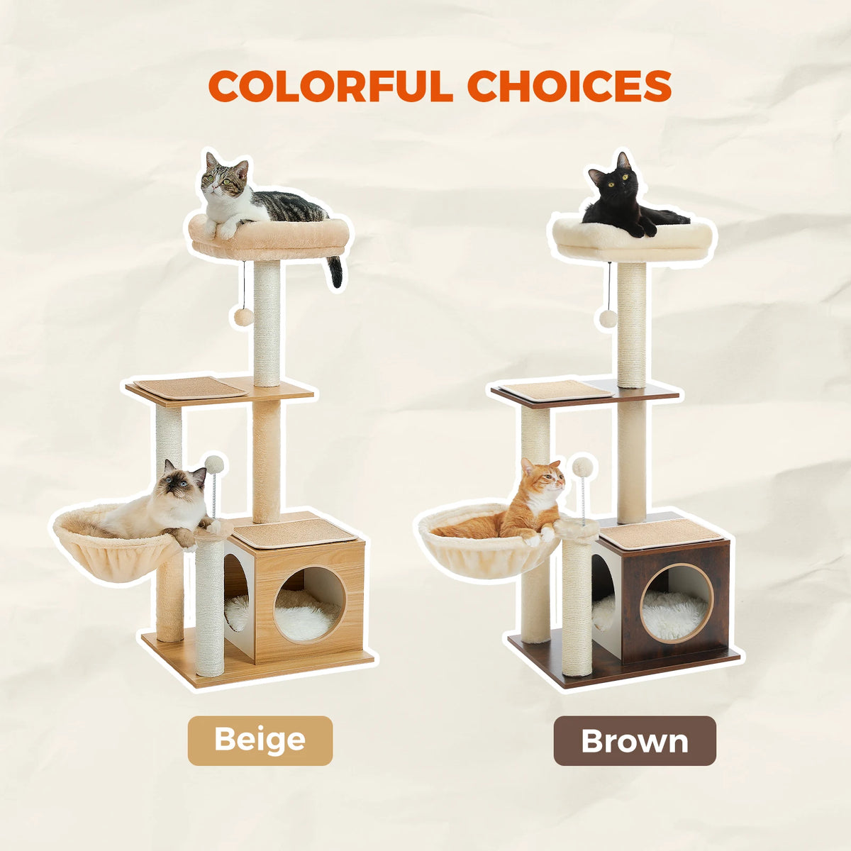 PAWZ Road Indoor Cat Tree With Hammock Sisal Scratching Post