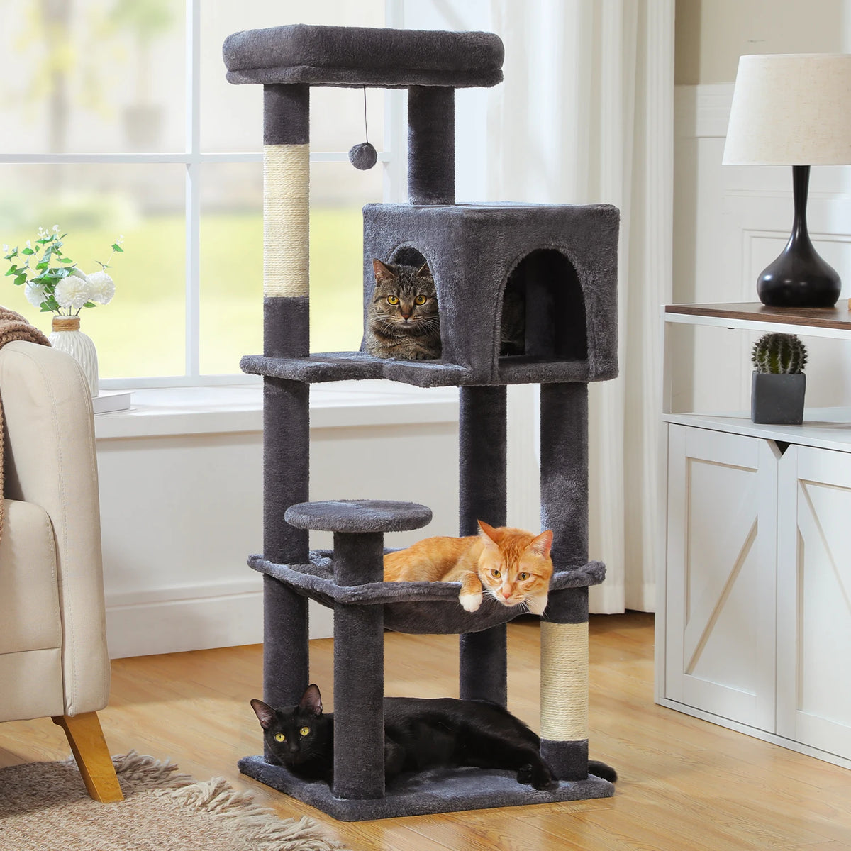 Pequlti Five Level Cat Tower With Sisal Scratching Post