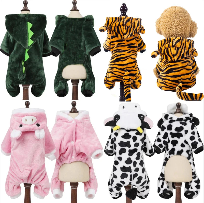 Cozy Fleece Dog And Cat Jumpsuit Coat For Small Pets