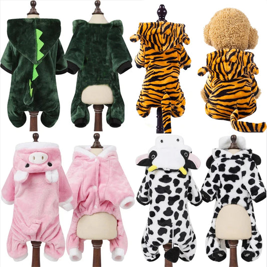 Cozy Fleece Dog And Cat Jumpsuit Coat For Small Pets