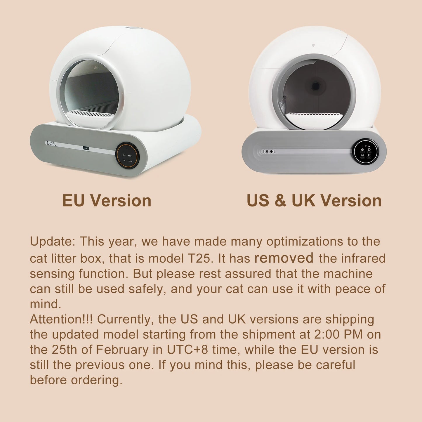 Doel Self Cleaning Cat Litter Box App Control WiFi