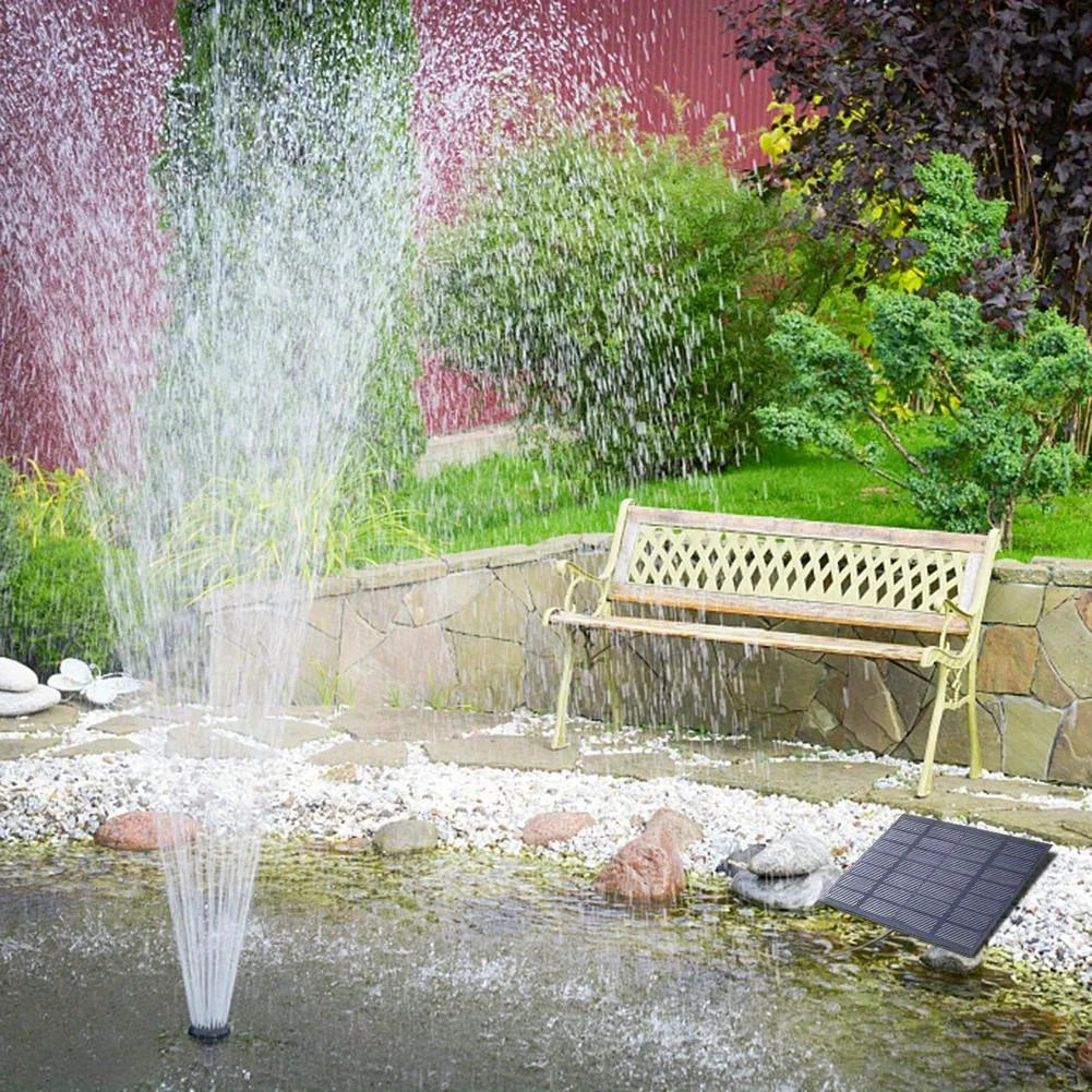 Solar Fountain With Six Nozzles Floating Pond Pump Bird Baths