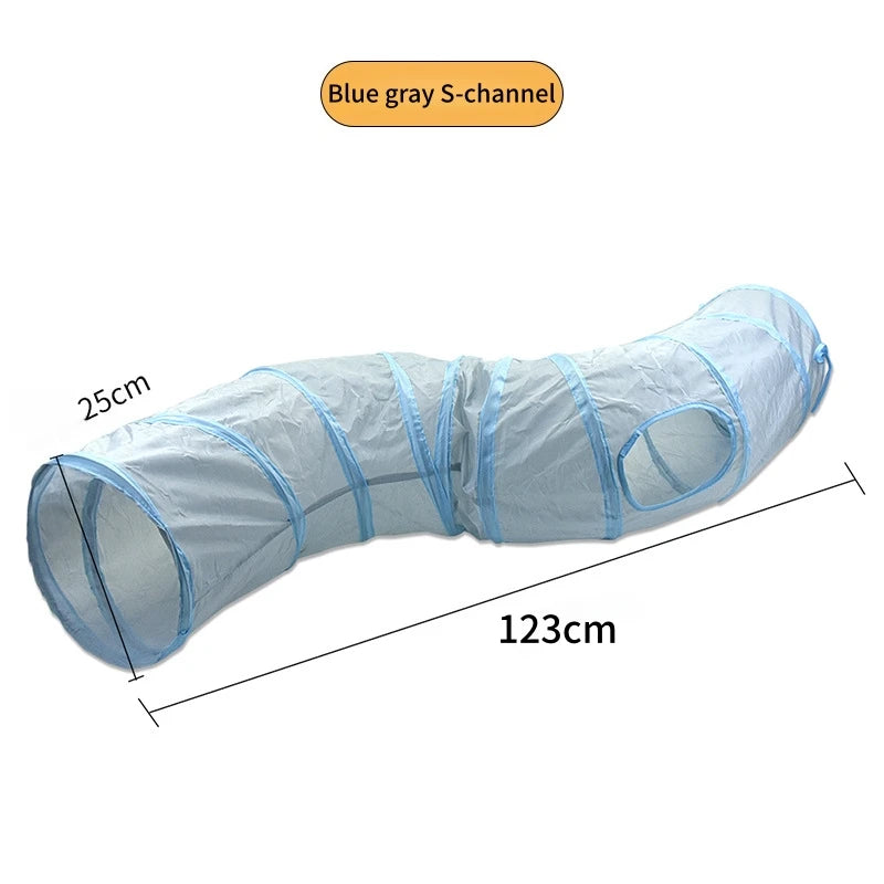 Foldable Cat Tunnel Toy For Indoor Play Breathable Cloth
