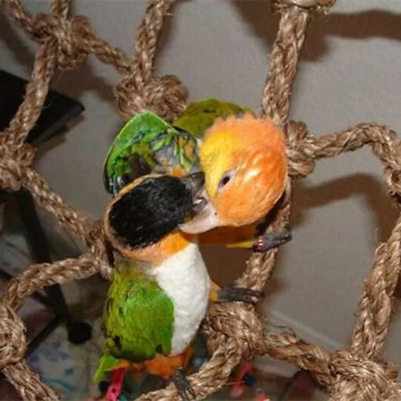 Parrot Climbing Net Hammock Bird Toy With Hook Rope