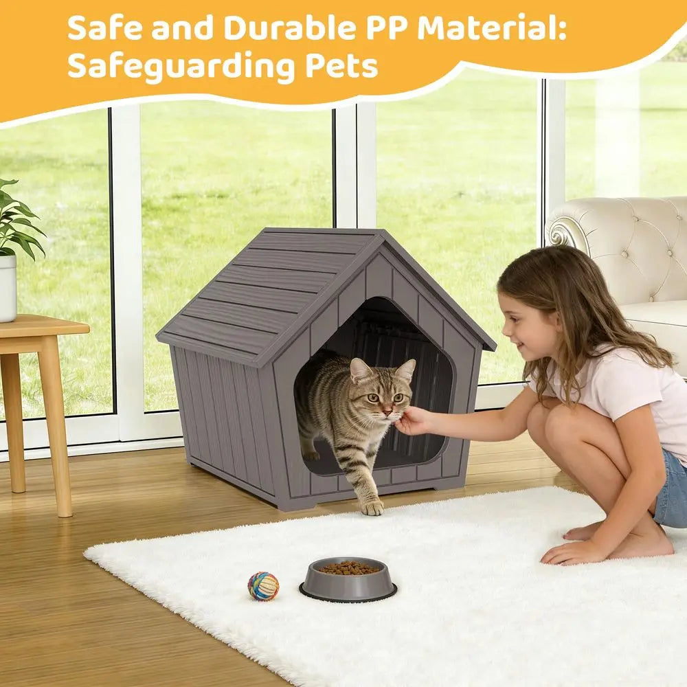 Weatherproof Insulated Resin Outdoor Cat House With Air Holes