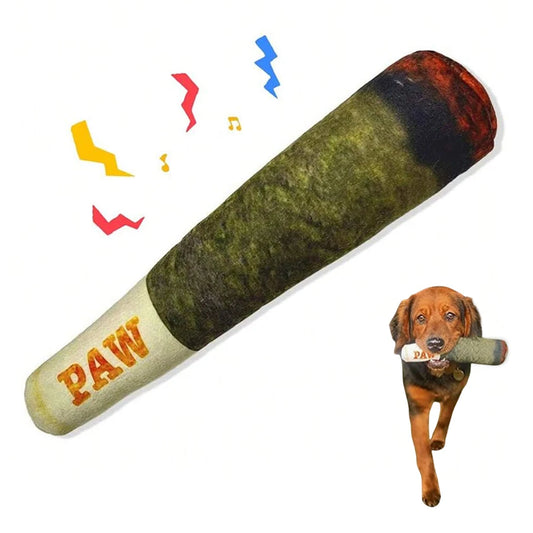 Funny Cigar Design Plush Squeaky Dog Toy For Chewing