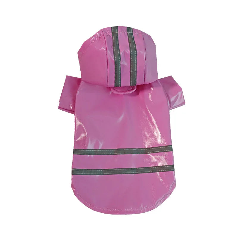 Waterproof PU Dog Raincoat With Reflective Safety Hood