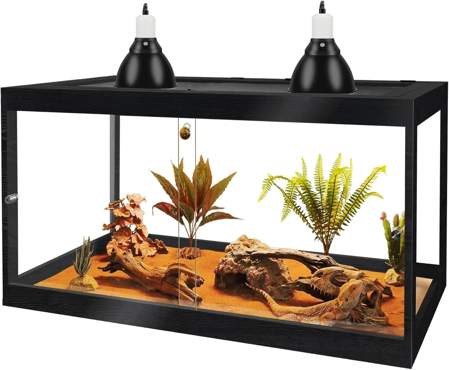 Reptile Enclosure With Mesh Roof And Sliding Door For Snakes