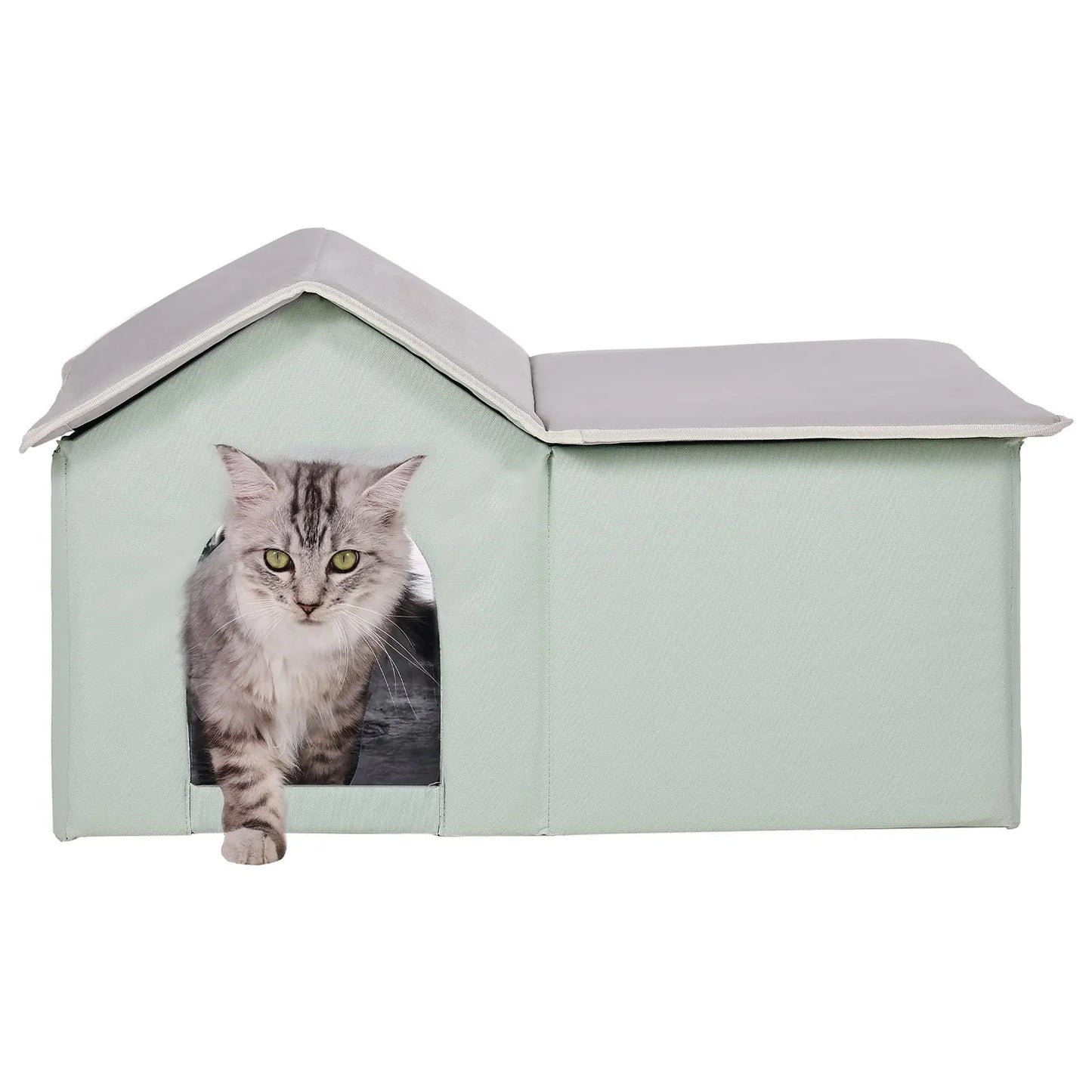 Foldable Heated Cat House With Built In Heated Pad