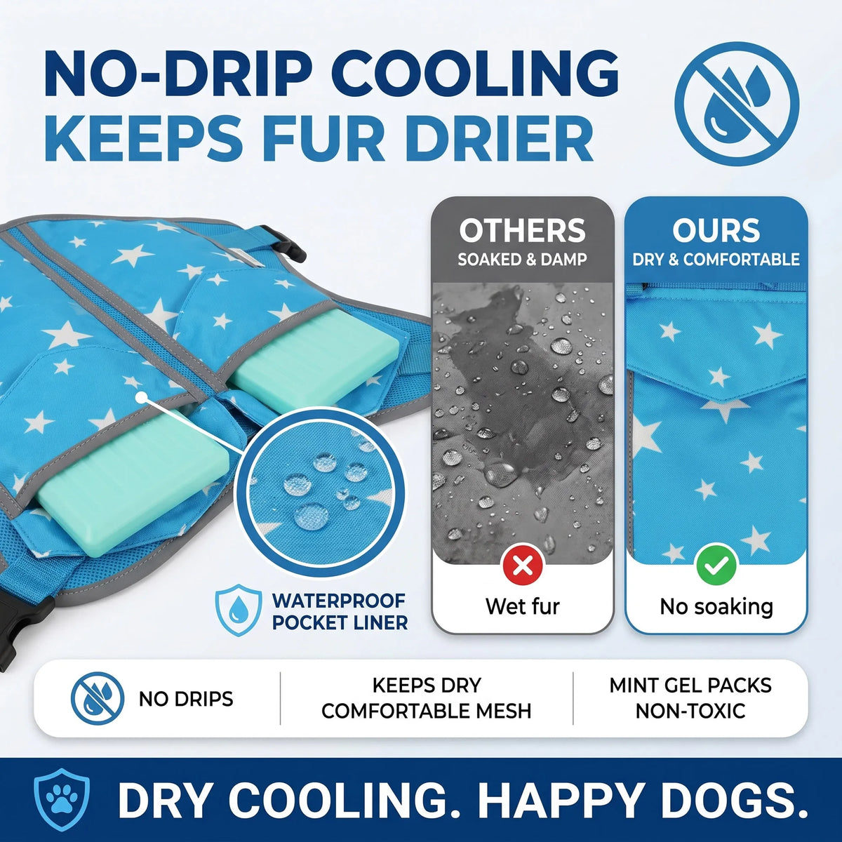 Dog Cooling Vest Harness Jacket For Summer Outdoor Walks
