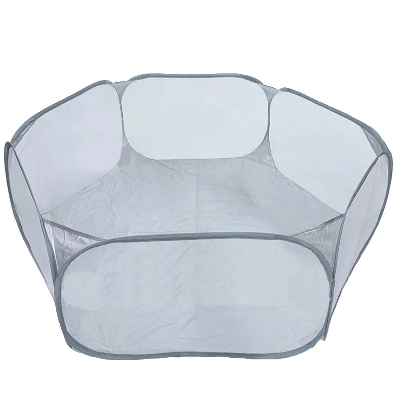 Portable Transparent Pet Cage Playpen Foldable For Dogs Cats Hamsters