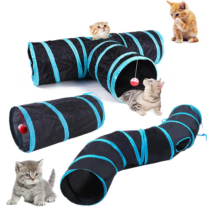 Foldable Cat Tunnel Toy For Indoor Play Breathable Cloth