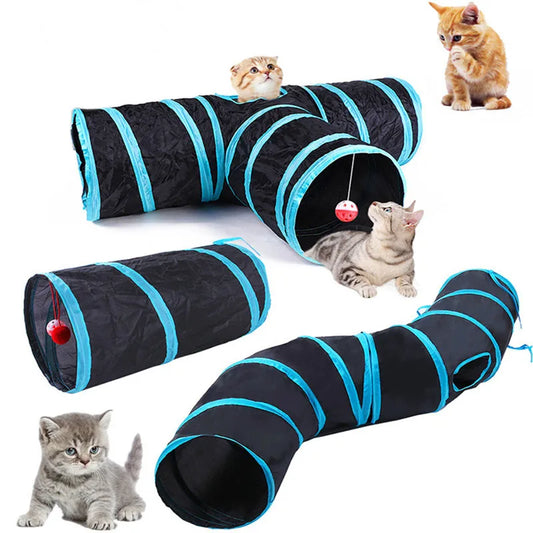Foldable Cat Tunnel Toy For Indoor Play Breathable Cloth