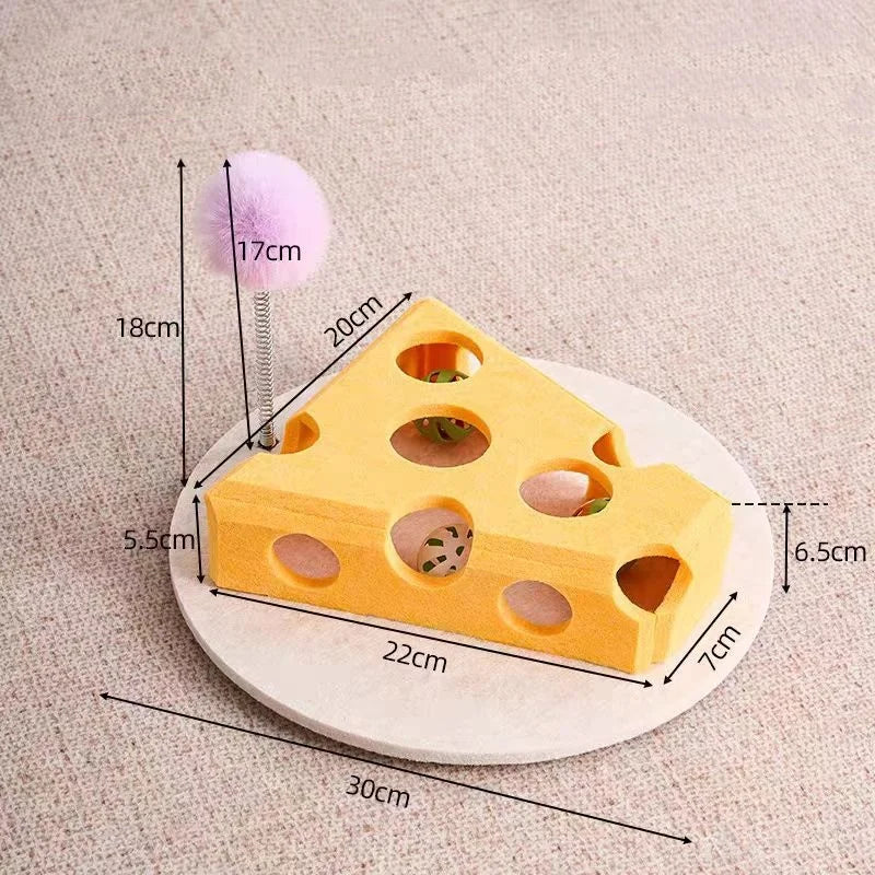 Interactive Cat Toy Maze Puzzle With Bell Balls Felt Tunnel