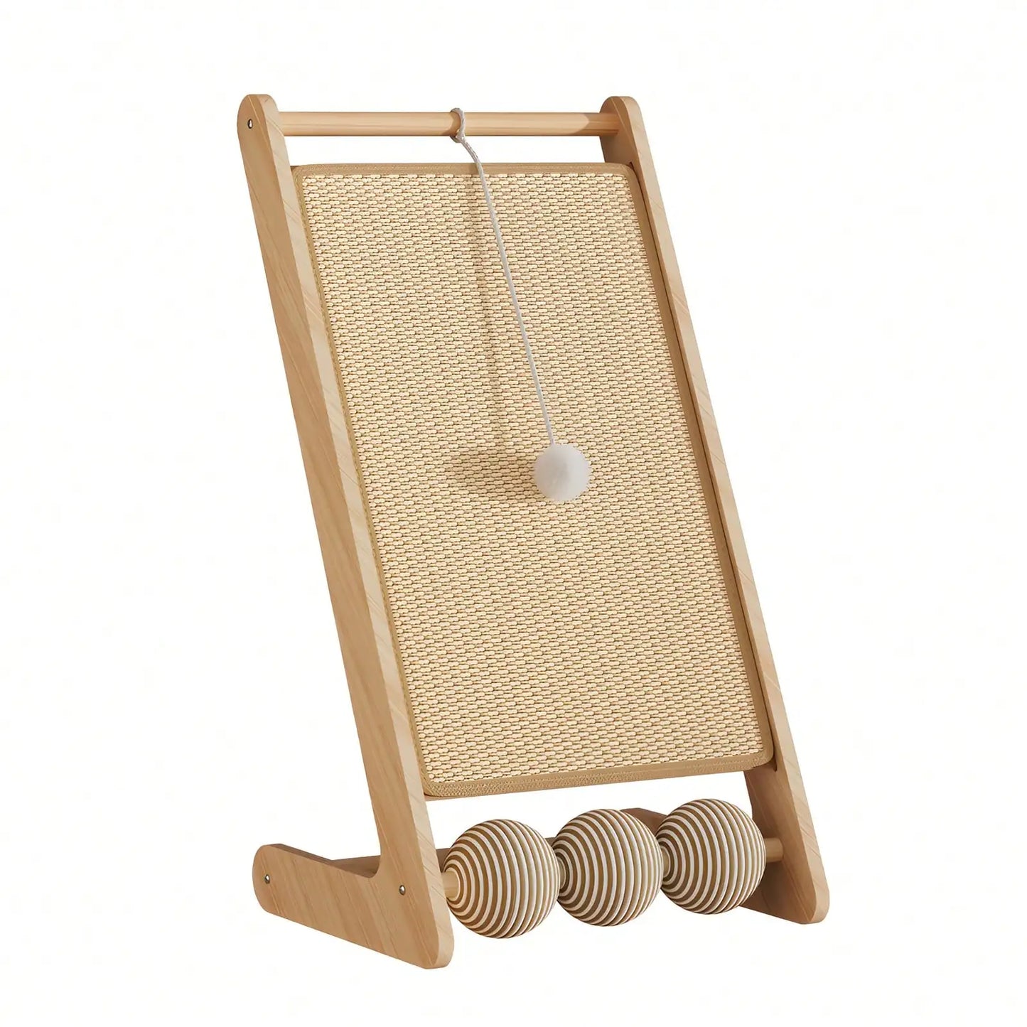 L Shaped Cat Scratching Post, Tall Sisal & Wooden Base Cat Scratcher Board for Indoor Cats, Sturdy Vertical Cats Scratching Pad Protects Furniture