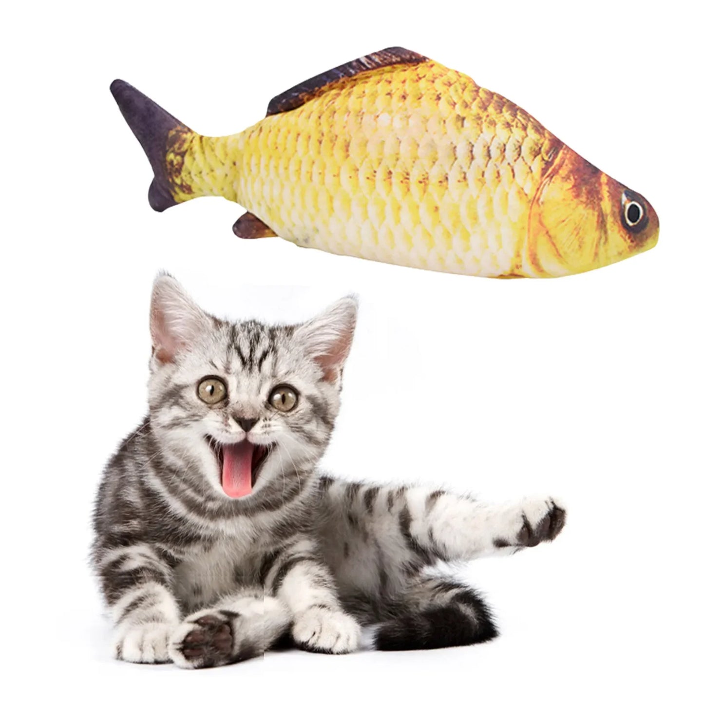 USB Rechargeable Floppy Fish Cat Toy, Interactive Realistic Fish For Cats