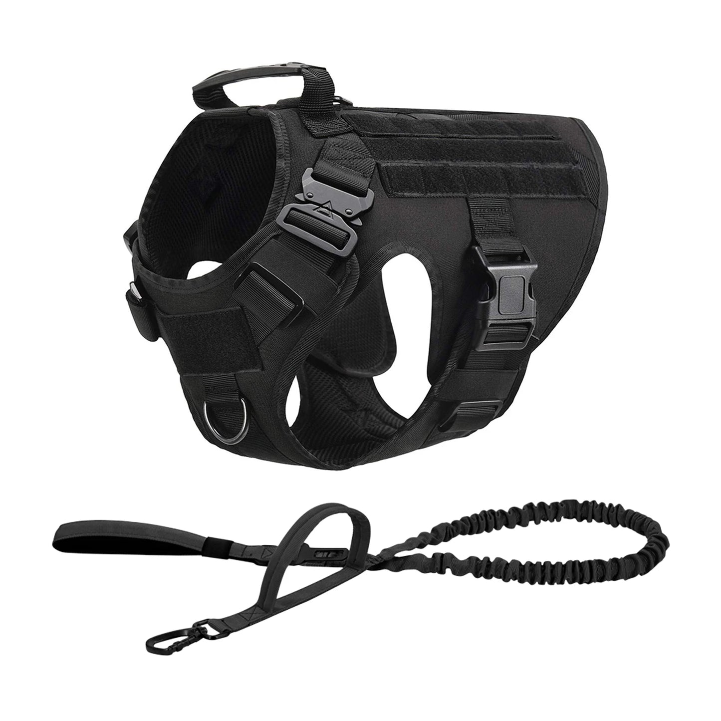 PETRAVEL Tactical Dog Harness With MOLLE Pouches For Medium Large Dogs