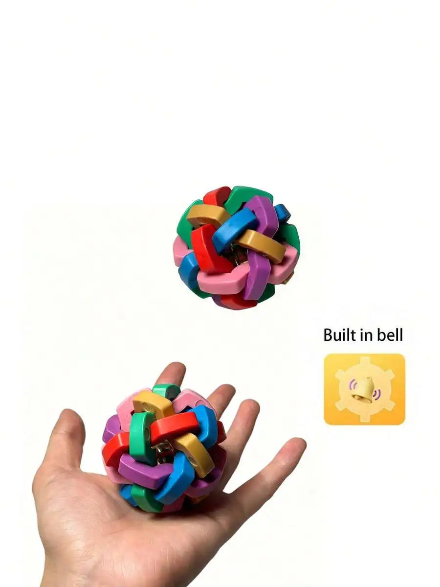 Ferret Toy With Bell - Colorful Squeaky Chew Ball For Small Pets