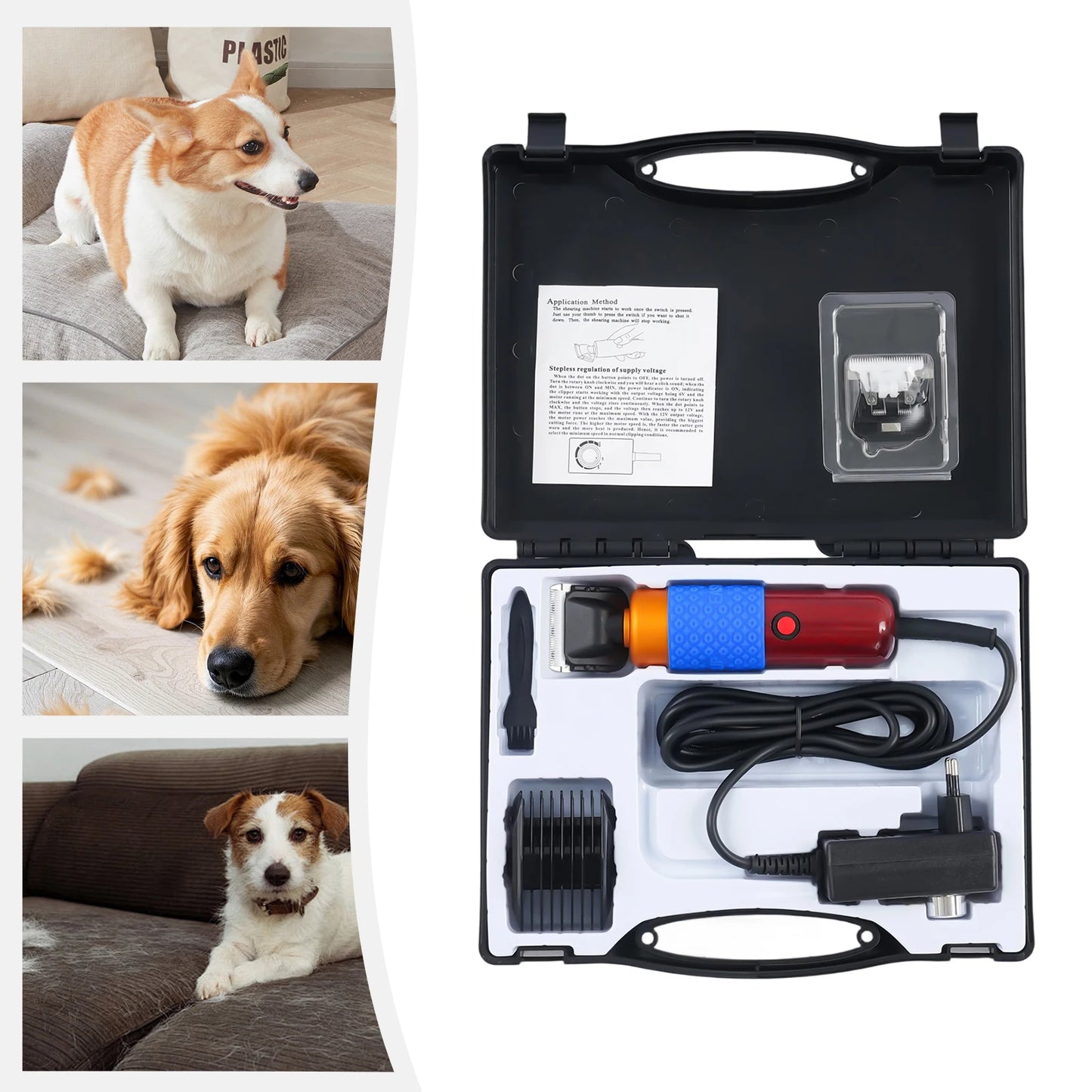 36W Professional Dog Clipper Cat Hair Trimmer Grooming Kit