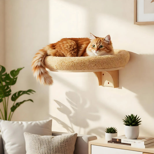 Wall Mounted Solid Pine Wood Cat Hammock Climbing Platform