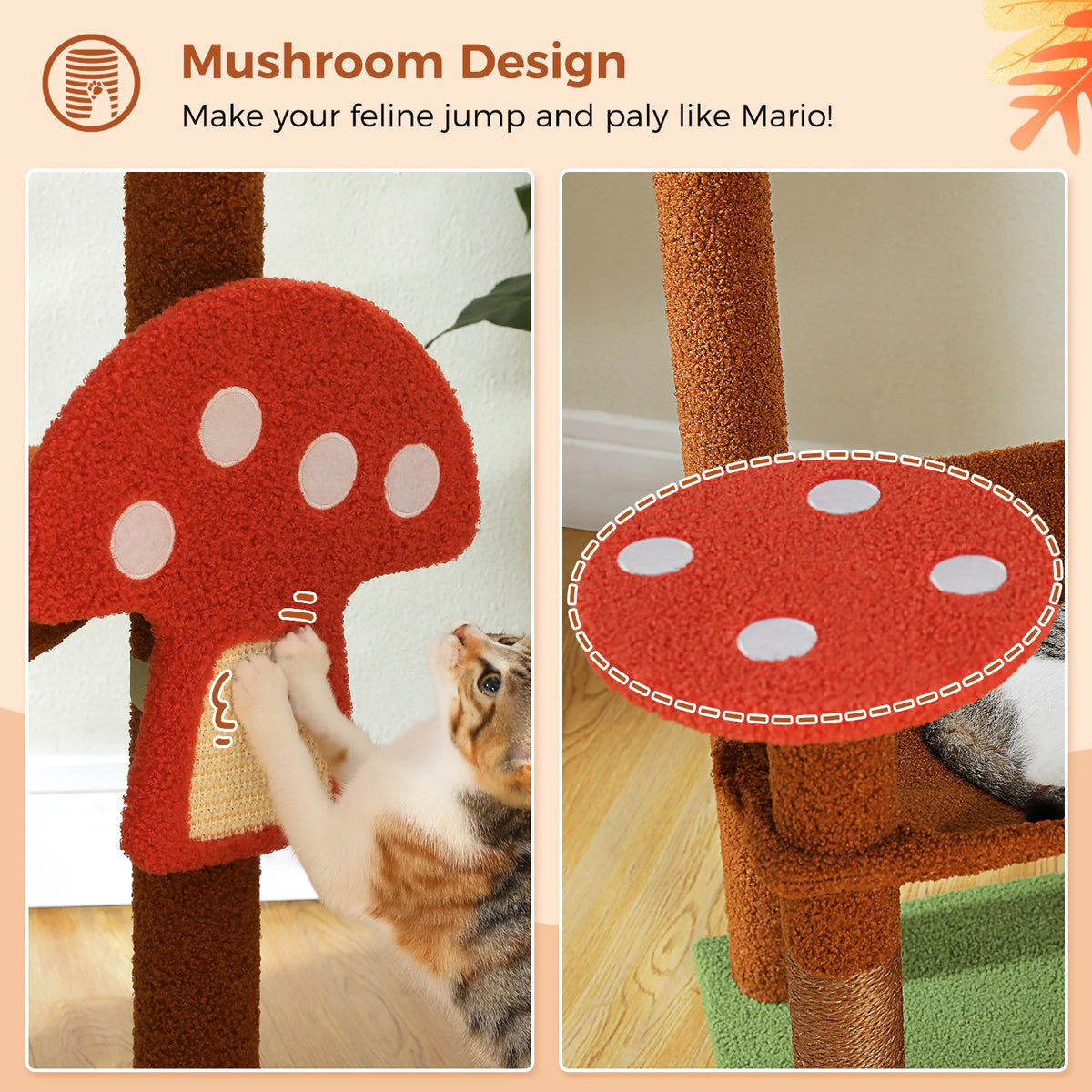 PAWZ Road Multi Tier Cat Tree With Scratching Posts Hammock