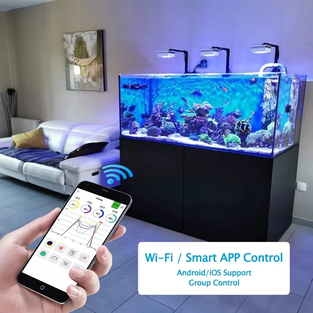 PopBloom RL90 WiFi LED Aquarium Light For Marine Corals