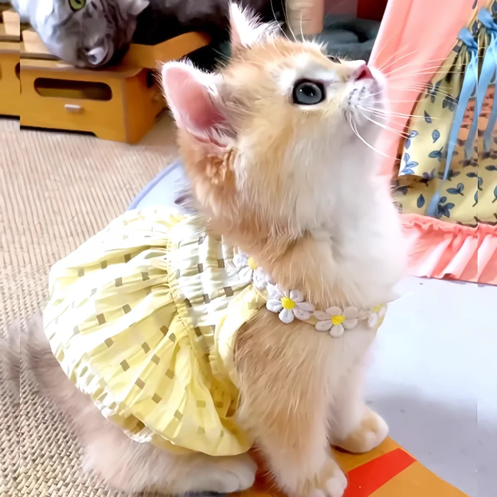 Breathable Floral Pet Skirt For Small Dogs And Cats