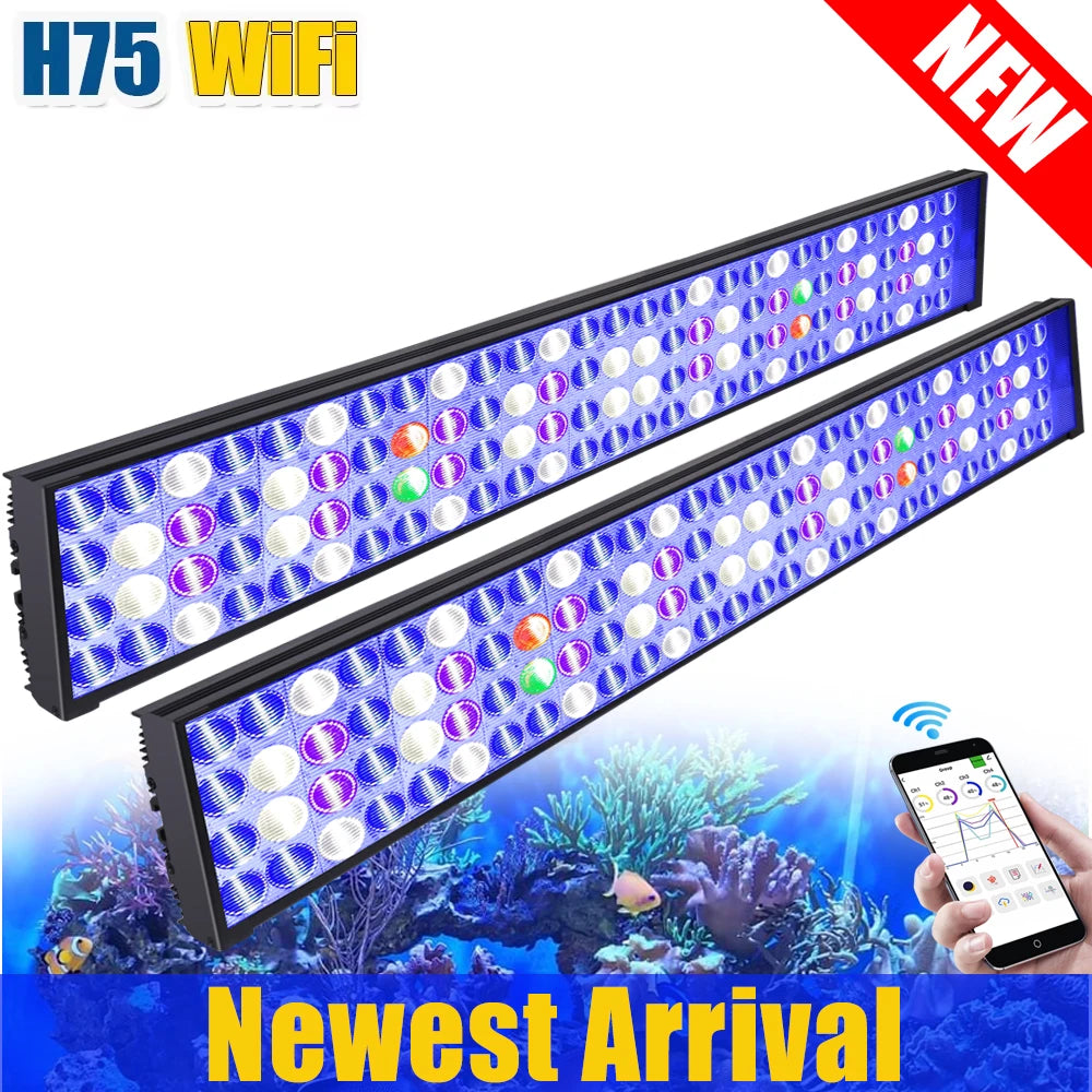 PopBloom WiFi Aquarium Light Full Spectrum For Reef Tanks