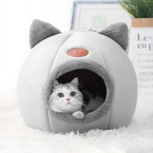 Deep Sleep Winter Cat Bed Cozy Cave Nest Indoor Pets