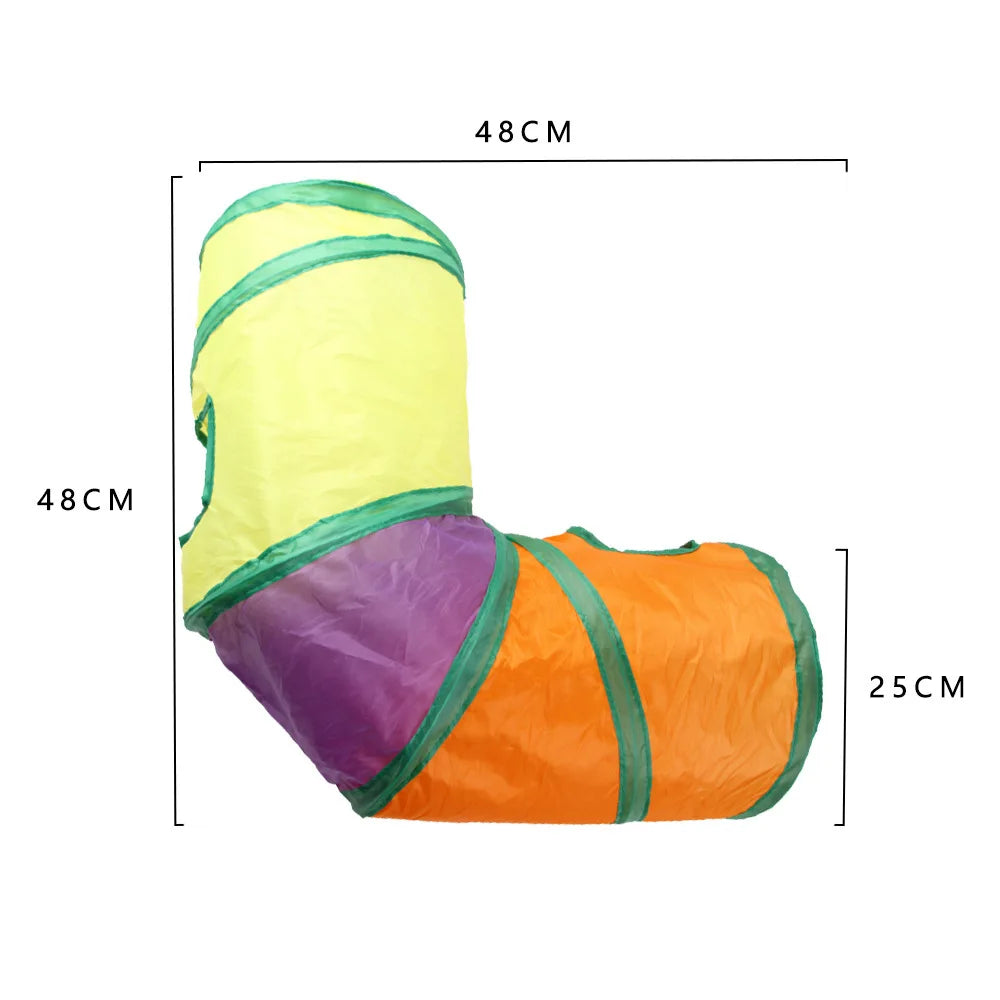 Foldable Cat Tunnel Toy For Indoor Play Breathable Cloth