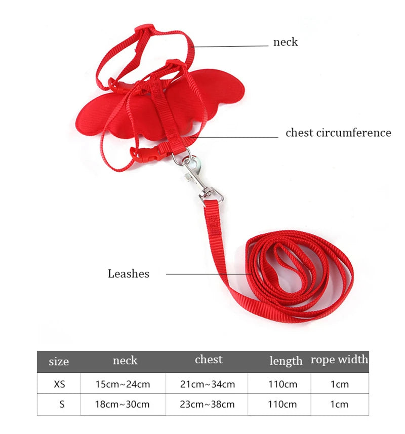 Angel Wings Harness And Leash For Small Pets Hamster Bunny