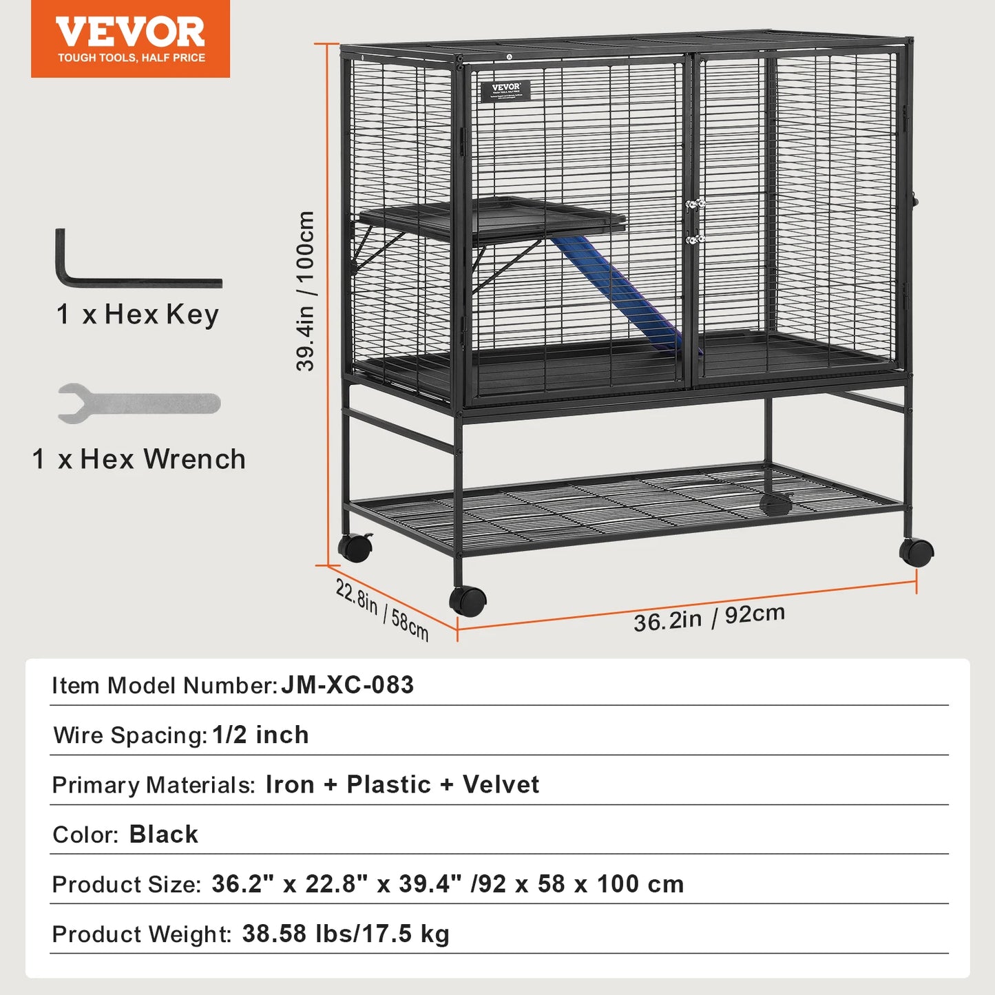 SucceBuy 4-Tier Rolling Metal Critter Nation Cage for Small Animals