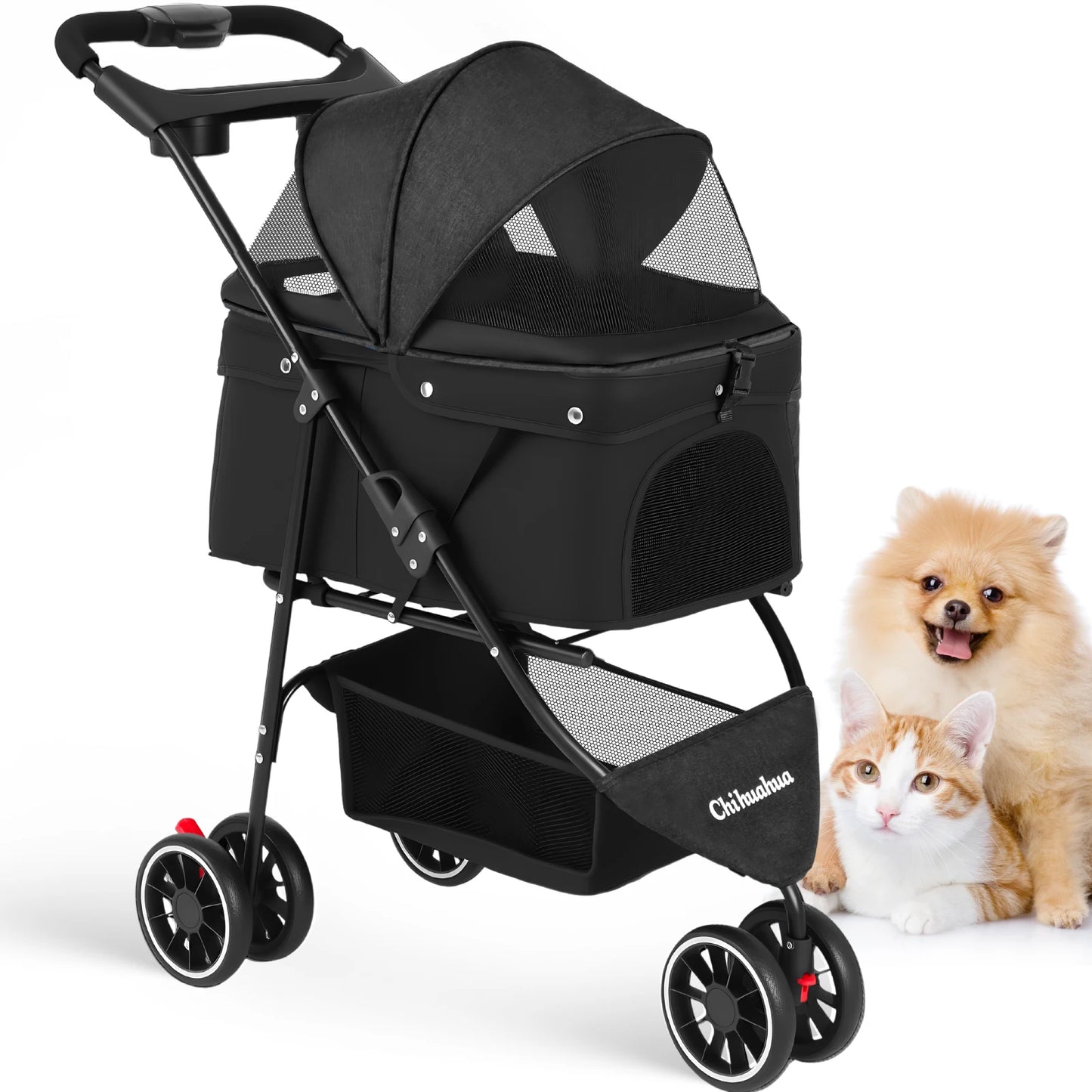 CHIHUAHUA Pet Stroller for Cats and Dogs Portable Foldable Carrier
