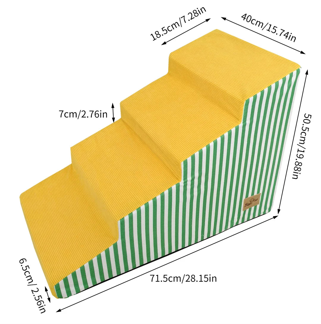Bright Pet Stairs for Dogs High-Density Foam Gentle Slope Access Ramp 3/4/5 Steps Safe Dog Ramp for Pet Accessibility