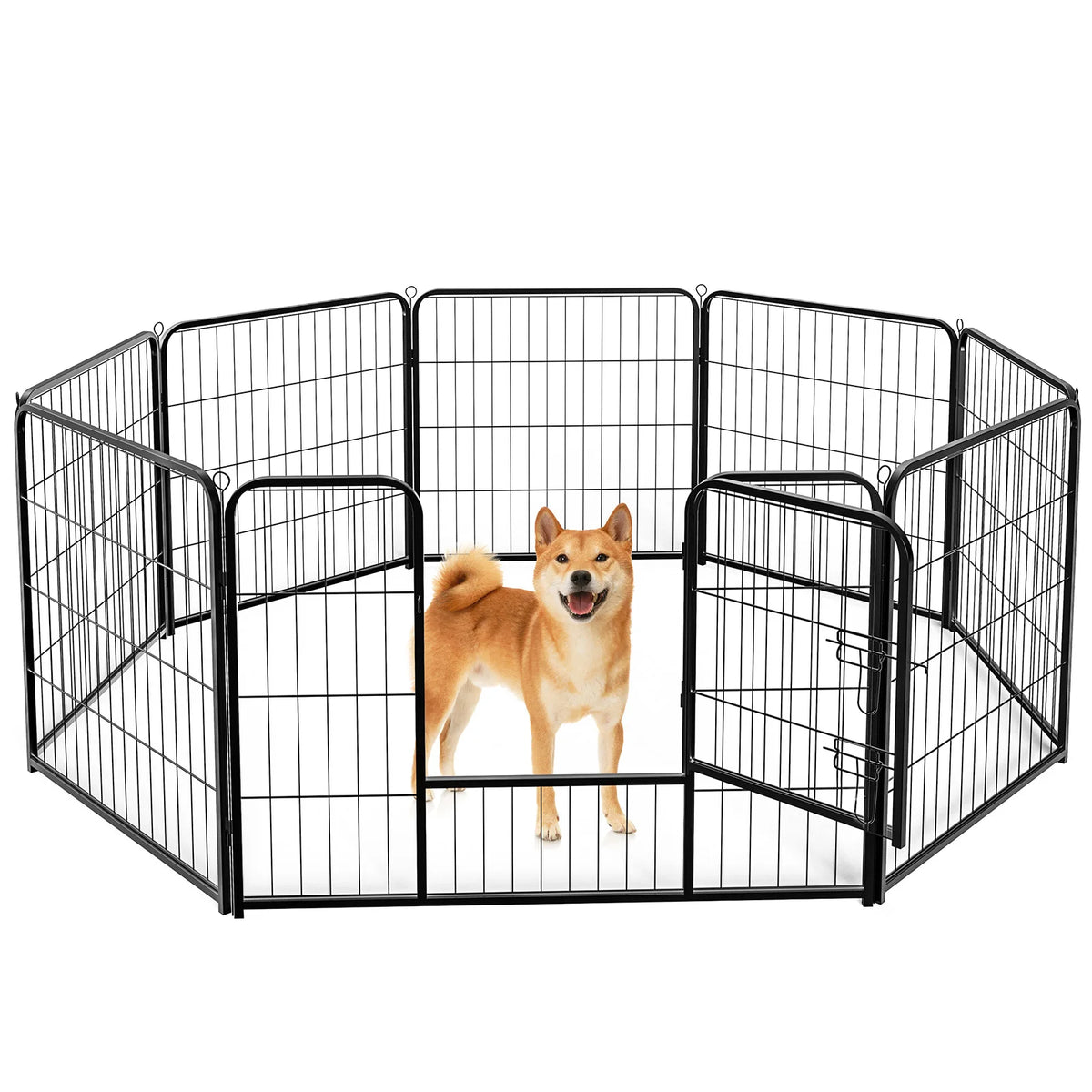 JHK Durable Metal Dog Playpen With Foldable Indoor Outdoor Design