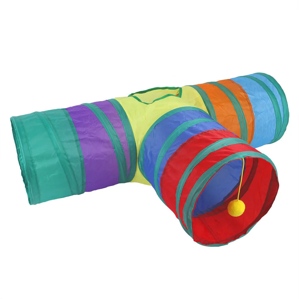 Foldable Cat Tunnel Toy For Indoor Play Breathable Cloth
