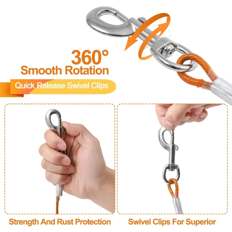 Extension Steel Wire Rope Dog Chain For Anti Bite Pet Traction