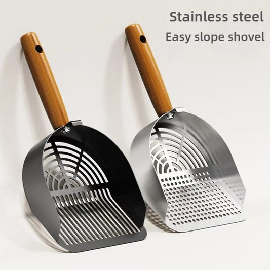 Sturdy Steel Cat Litter Scoop With Long Handle For Easy Cleanup